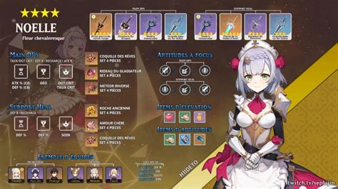 Genshin Impact - Build Noelle - Artefacts, Armes et compétences