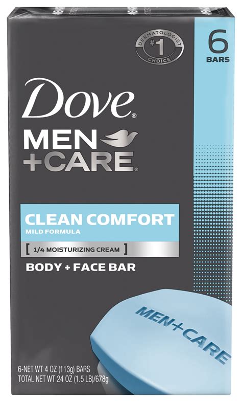 Dove Men+Care Body and Face Bar Clean Comfort 4 oz, 6 Bar - Walmart.com