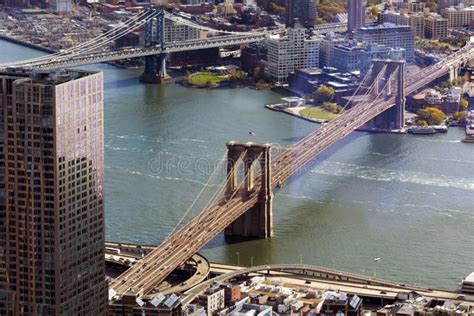 Brooklyn Bridge- Aerial View Stock Image - Image of beauty, reflection ...