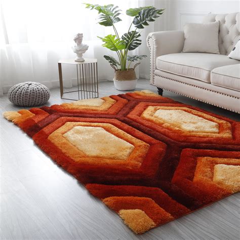 MDA Rugs Mateos Shag Red/Orange Contemporary Designed Area Rug 2'3'' X 8' 8' Runner Rectangle ...