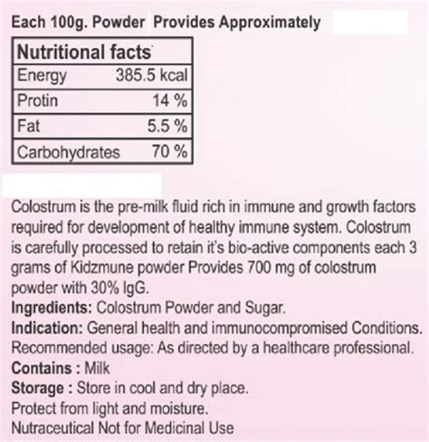 Colostrum PRE-MILK POWDER, 100 Gm, Treatment: Immunity Inhancer at best price in Ahmedabad