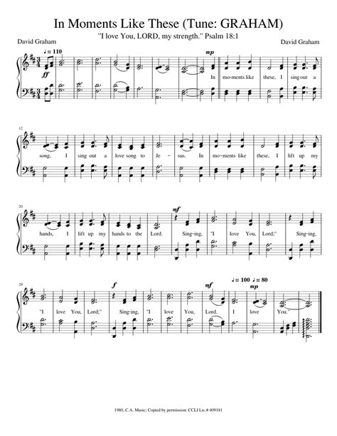 In Moments Like These GRAHAM Sheet music for Guitar | Download free in PDF or MIDI | Musescore.com