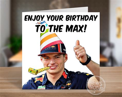 Max Verstappen F1 Formula 1 Birthday Card Racing Gift Ideas Funny Cards ...