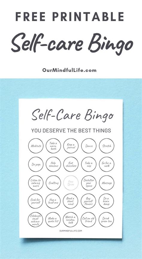 A Free Printable Bingo Game To Make Your Self-care Routine Fun Again -OurMindfulLife.com//self ...