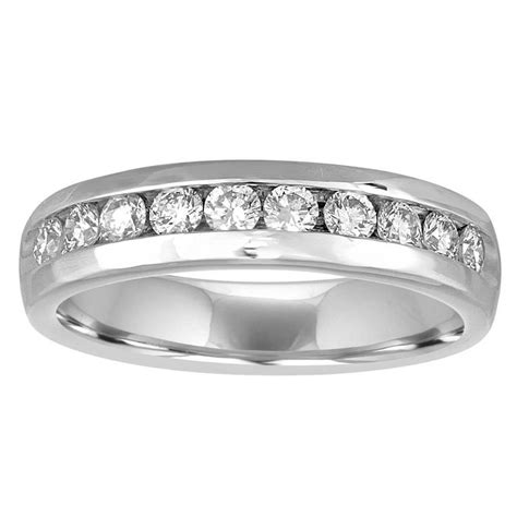 Men's Diamond Platinum Wedding Band Ring For Sale at 1stdibs