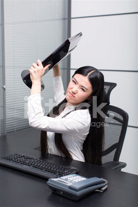 Angry Woman About TO Throw His Computer Stock Photos - FreeImages.com