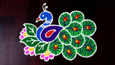 Beautiful Peacock Kolam Simple : Kolam designs include simple, easy patterns with dots and ...