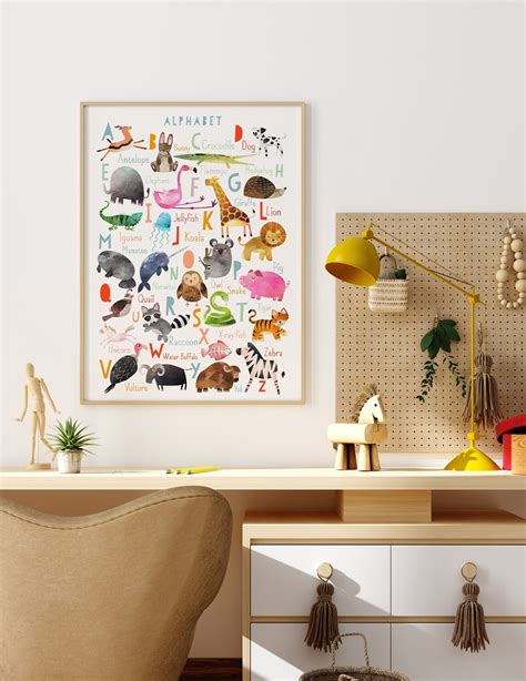 Animal Alphabet Print Nursery Decor Animal Nursery Prints - Etsy