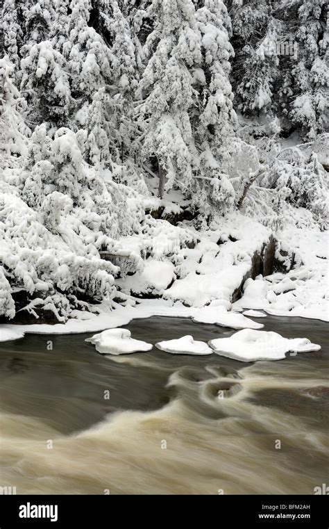 Grass River in early winter, Pisew Falls Provincial Park, Manitoba ...