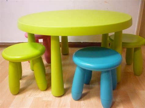 Ikea Mammut Round Table and Stools | Preloved Toys, Books etc