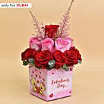 Valentines Day Roses Vase uae | Gift Valentines Day Roses Vase- FNP