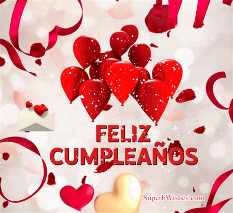 Precioso GIF de Feliz Cumpleaños Con Globos Rojos | SuperbWishes.com