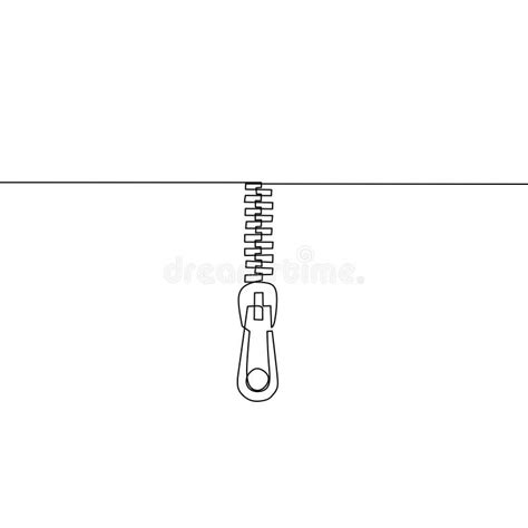 Continuous Line Drawing of Zip Stock Vector - Illustration of isolated ...