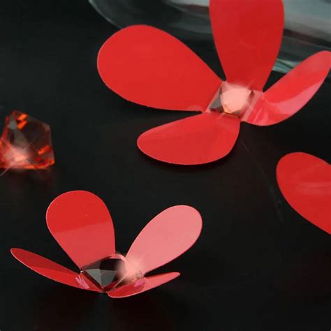 3D Luxury Crystal Flowers - Red 3D Flowers Stock Clearance Wall Decor ...