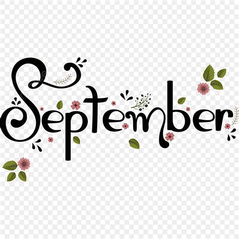 September Leaves Vector Design Images, September Month With Flowers And ...