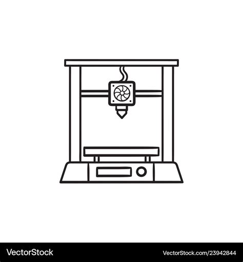 3d printer hand drawn outline doodle icon Vector Image