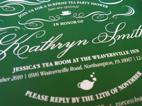 Vintage Inspired Tea Party Bridal Shower Invitations