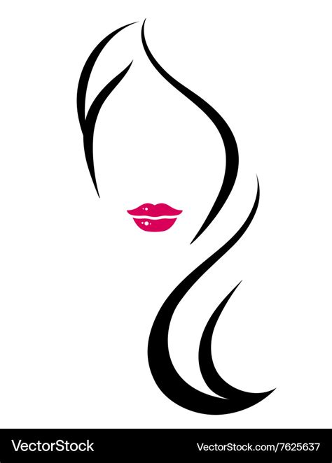 Woman silhouette with long hair Royalty Free Vector Image