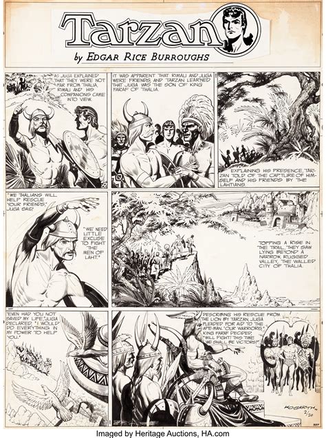 Burne Hogarth Tarzan Sunday Comic Strip #937 Original Art dated | Lot #93093 | Heritage Auctions