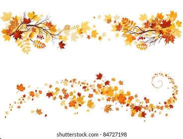 Autumn Leaves Border Stock Vector (Royalty Free) 84727198 | Shutterstock