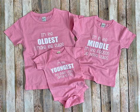 Funny Three Sibling Shirts Brother or Sister Set of Three - Etsy