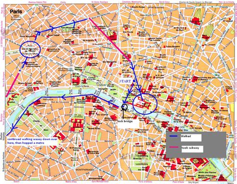 Tourist Map Of Paris Printable