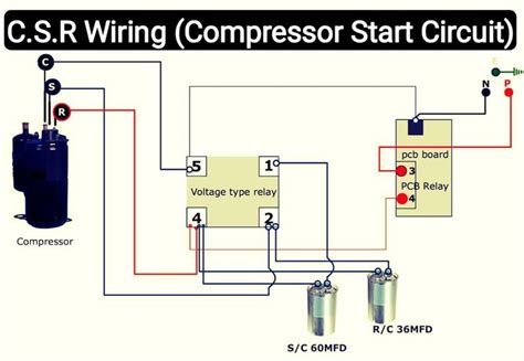 Air conditioner C.S.R wiring diagram compressor start full wiring - Full… | Refrigeration and ...