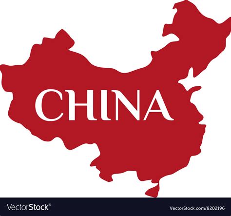 High detailed red China map Royalty Free Vector Image