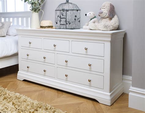 Toulouse White Painted Large 3 Over 4 Chest of Drawers - Free Delivery ...