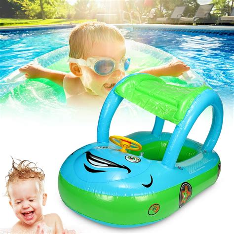 Sunshade Inflatable Swimming Ring Swimming Pool Baby Kids Swim Float ...