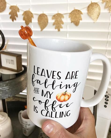 Leaves are falling and my coffee is calling mug. Fall mug. Autumn mug. Fall decor. Autumn decor ...