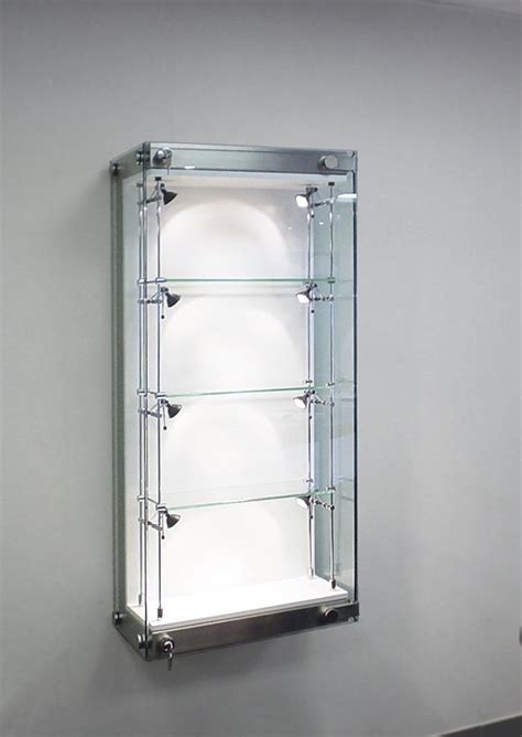 Wall Mounted Glass Display Case With Lights - Wall Design Ideas