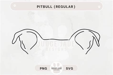 Pitbull Dog Ear Outline Svg