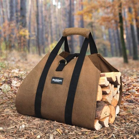 Buy Firewood Log Carrier Waxed Canvas Wood Tote Bag - Amagabeli