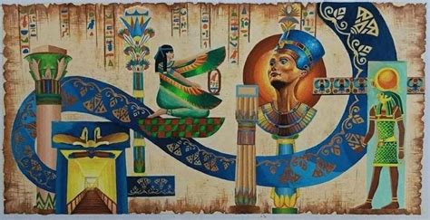 Ancient Egyptian Art with Symbolic Imagery