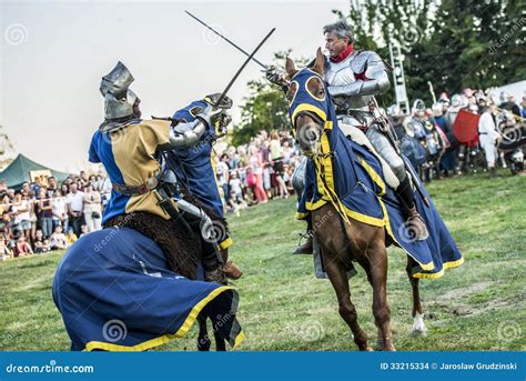 Medieval knights fighting editorial stock image. Image of bohourt ...