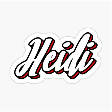 "Heidi first name - hand lettering design" Sticker by sulies | Redbubble