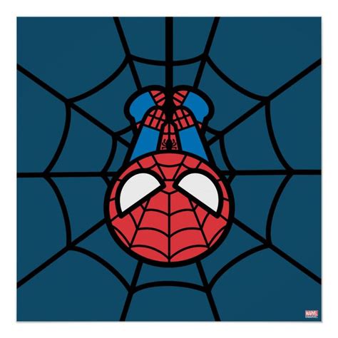 Kawaii Spider-Man Hanging Upside Down Poster | Zazzle | Dessins faciles mignons, Peinture facile ...