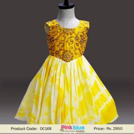 Girls Baby Shibori Sleeveless Yellow Dress | Shibori Dresses Online