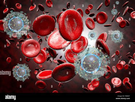 3D generated illustration of HIV Aids virus cells for medical science Stock Photo, Royalty Free ...