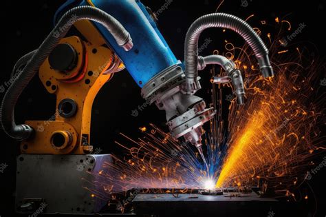 Premium AI Image | Robot arm welding spot with pinpoint accuracy