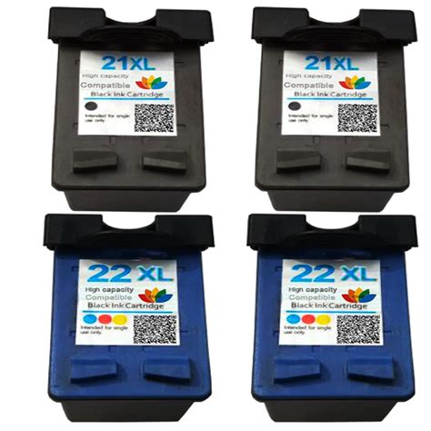 4x Compatible hp 21 22 CARTRIDGES for DESKJET F335 F340 F370 F380 F4100 F4140 F4172 F4180-in Ink ...