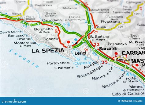 Geographic Map of European Country Italy with La Spezia City Stock Image - Image of concept ...