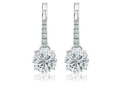 Dangle Oval Diamond Earrings