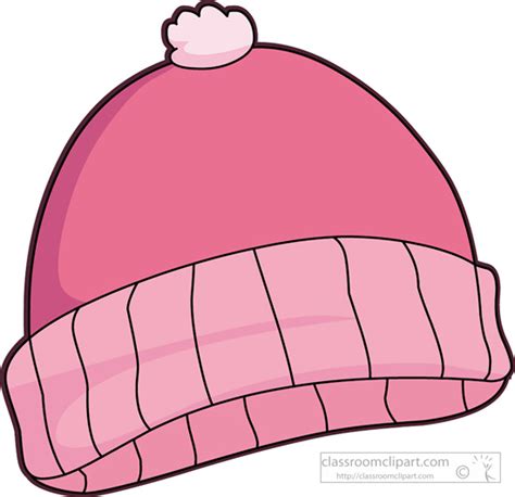 Clothing Clipart- winter_cloths_pink_hat_04A - Classroom Clipart