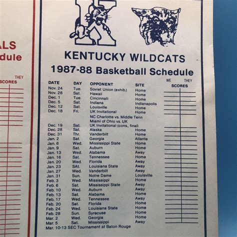 Vintage University of Louisville Cardinals Basketball Schedule JOHN ...