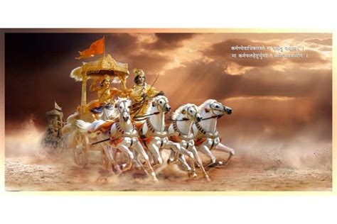 Arjun Shree Krishna Mahabharat Wall Painting Canvas 45L