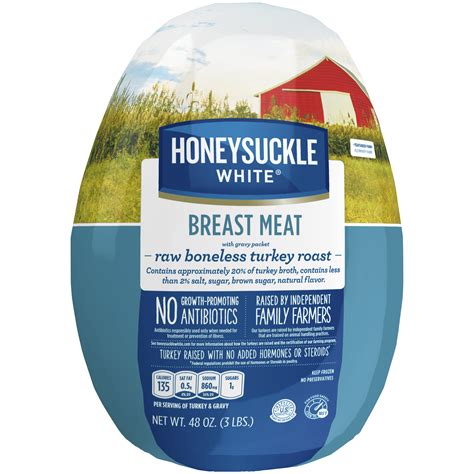 Honeysuckle White Frozen Boneless Turkey Breast Roast with Gravy, 3 lb - Walmart.com