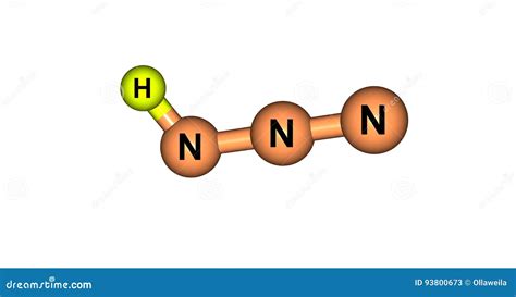 Hydrazoic Acid Molecular Structure Isolated on White Stock Illustration ...