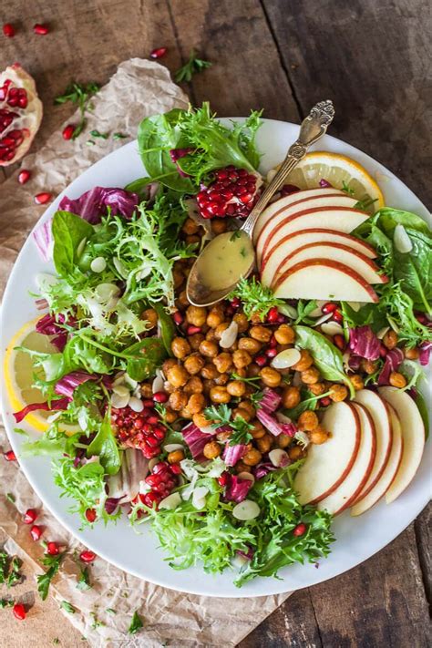 Fall Abundance Endive Salad with Crispy Chickpeas - Vibrant plate